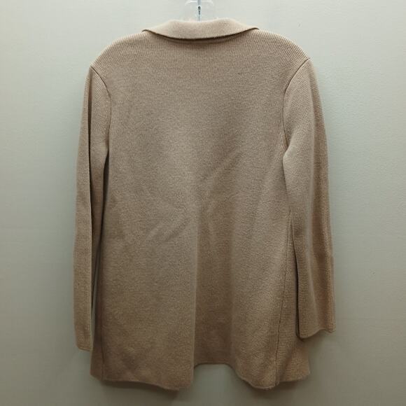 Talbots Wool Blend Knit Open Front Cardigan Sweater Tan Size Small Petite New - Picture 2 of 9